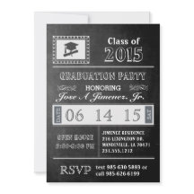 Einladung zur Vintagen Chalkboard-Graduiertenparty