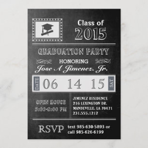 Einladung zur Vintagen Chalkboard-Graduiertenparty