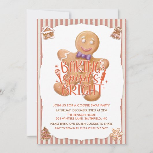 Einladung zur Vintagen Cookie Exchange-Feier (Vorderseite)