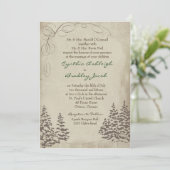 Einladung zur Vintagen Evergreen Hochzeit (Stehend Vorderseite)