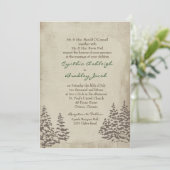 Einladung zur Vintagen Evergreen Winter Wedding (Stehend Vorderseite)