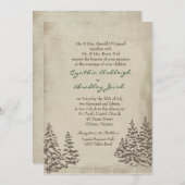 Einladung zur Vintagen Evergreen Winter Wedding (Vorne/Hinten)