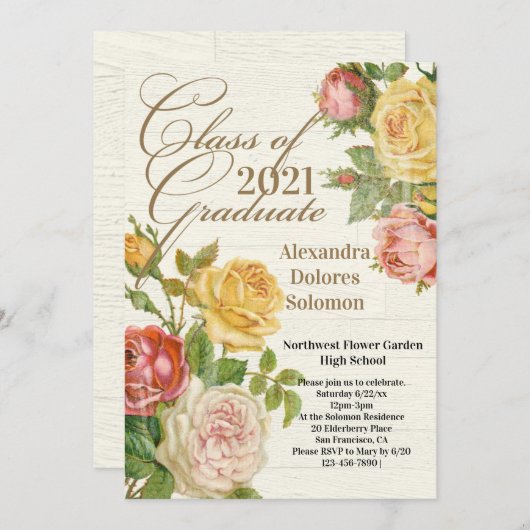 Einladung zur Vintagen Florentiner 2021-Graduation (Vorne/Hinten)