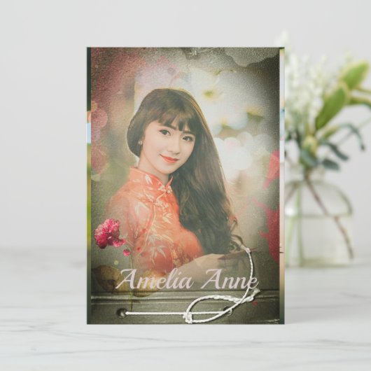 Einladung zur Vintagen Foto Graduation Party (Stehend Vorderseite)