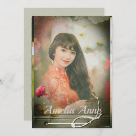 Einladung zur Vintagen Foto Graduation Party