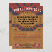 Einladung zur Vintagen Fußball-Geburtstagspartei (Vorne/Hinten)