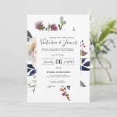 Einladung zur Vintagen Gartenhochzeit (Stehend Vorderseite)