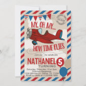 Einladung zur Vintagen Geburtstagspartei des Flugz (Vorderseite)