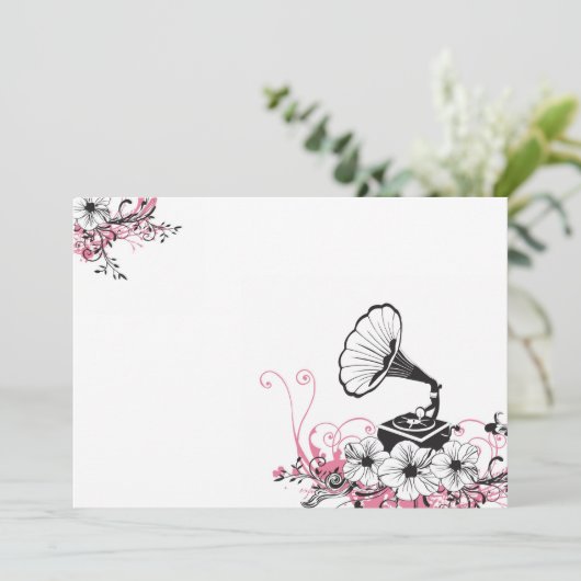 Einladung zur Vintagen Grammophon (Stehend Vorderseite)