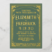 Einladung zur Vintagen Grünen Alten Hochzeit (Vorderseite)