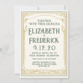 Einladung zur Vintagen Grünen Alten Hochzeit (Vorderseite)