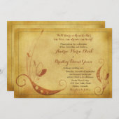 Einladung zur Vintagen Herbstlandhochzeit (Vorne/Hinten)