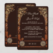 Einladung zur Vintagen Herbstmondhochzeit (Vorne/Hinten)