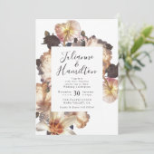 Einladung zur Vintagen Hochzeit mit antiker Blume (Stehend Vorderseite)