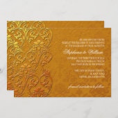 Einladung zur Vintagen Hochzeit von Gold (Vorne/Hinten)
