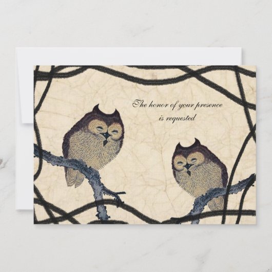 Einladung zur Vintagen japanischen Hochzeit (Rückseite)