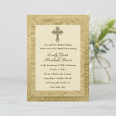 Einladung zur Vintagen katholischen Kreuzverheirat (Stehend Vorderseite)