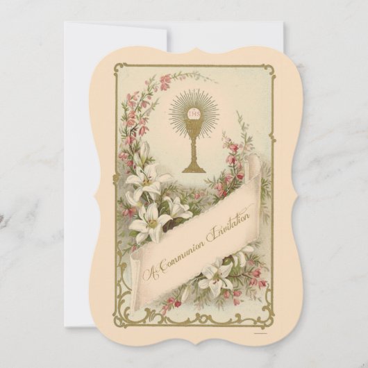 Einladung zur Vintagen Kommunion (Vorderseite)