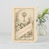 Einladung zur Vintagen Kommunion (Stehend Vorderseite)