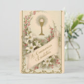 Einladung zur Vintagen Kommunion (Stehend Vorderseite)