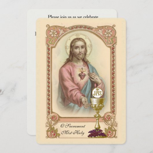 Einladung zur Vintagen Kommunion (Vorne/Hinten)