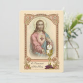 Einladung zur Vintagen Kommunion (Stehend Vorderseite)