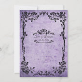 Einladung zur Vintagen Lila Blumenhochzeit (Rückseite)