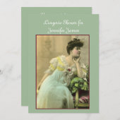 Einladung zur Vintagen Lingerie-Dusche (Vorne/Hinten)