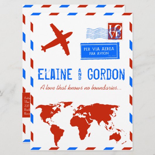 Einladung zur Vintagen Luftpost (Vorne/Hinten)