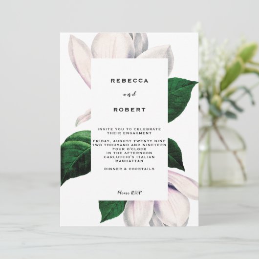 Einladung zur Vintagen Magnolienlobby (Stehend Vorderseite)