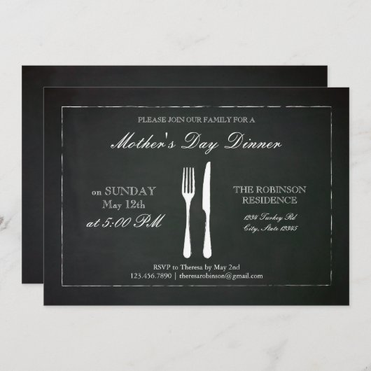 Einladung zur Vintagen Muttertagsmutter (Vorne/Hinten)