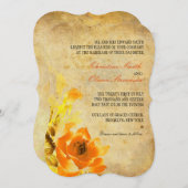 Einladung zur Vintagen Orangefarbenen Hochzeit (Vorne/Hinten)