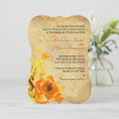 Einladung zur Vintagen Orangefarbenen Hochzeit (Stehend Vorderseite)