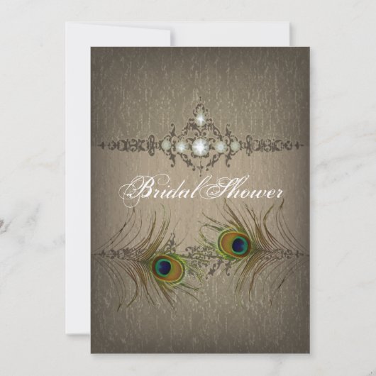 Einladung zur Vintagen Pfauendusche (Vorderseite)