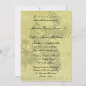 Einladung zur Vintagen Pfauenhochzeit (Rückseite)