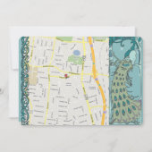 Einladung zur Vintagen Pfauenhochzeit (Rückseite)