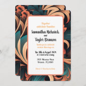 Einladung zur Vintagen Retro-Blumenhochzeit (Vorne/Hinten)