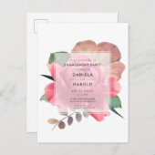 Einladung zur Vintagen Rose Postkarte (Vorne/Hinten)