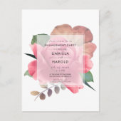 Einladung zur Vintagen Rose Postkarte (Vorderseite)