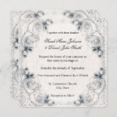 Einladung zur Vintagen Rosenhochzeit (Vorne/Hinten)