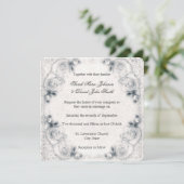 Einladung zur Vintagen Rosenhochzeit (Stehend Vorderseite)