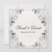 Einladung zur Vintagen Rosenhochzeit (Rückseite)