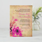 Einladung zur Vintagen Rosenhochzeit (Stehend Vorderseite)