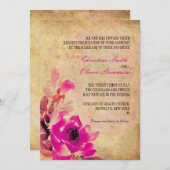 Einladung zur Vintagen Rosenhochzeit (Vorne/Hinten)