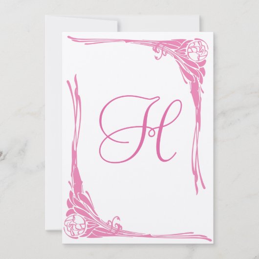 Einladung zur Vintagen Rosenhochzeit (Vorderseite)