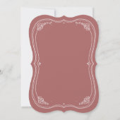 Einladung zur Vintagen Scrollhochzeit | Marsala (Rückseite)