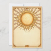 Einladung zur Vintagen Sonnenhochzeit in warmen Tö (Rückseite)