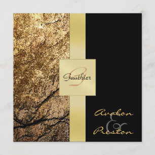 Einladung zur Vintagen Stone Monogramm-Hochzeit