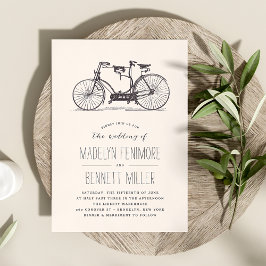 Einladung zur Vintagen Tandem-Hochzeit