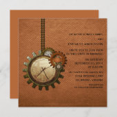 Einladung zur Vintagen Uhr, Kupfer (Vorne/Hinten)